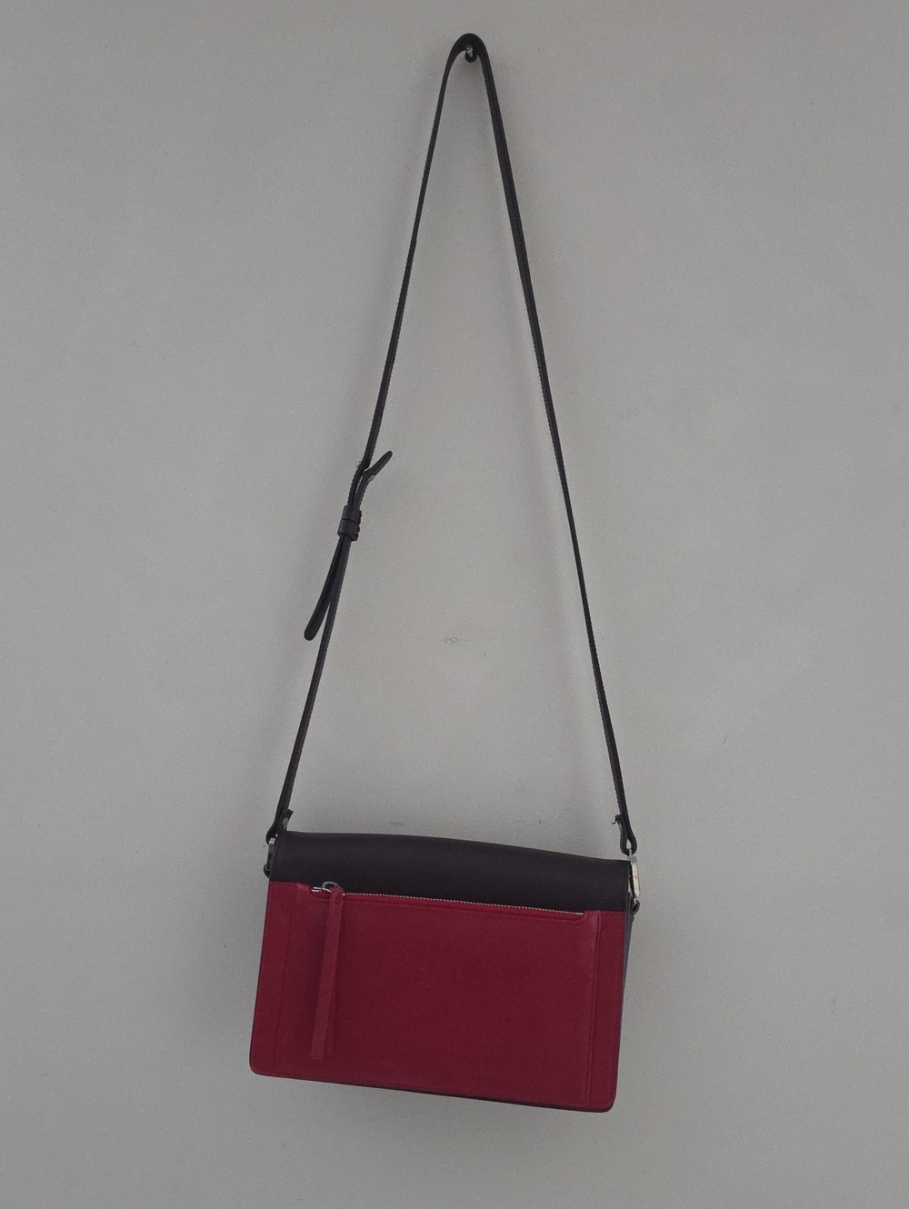 ZAPA PARIS Women’s Two-Tone Crossbody Bag in Burgundy and Black
